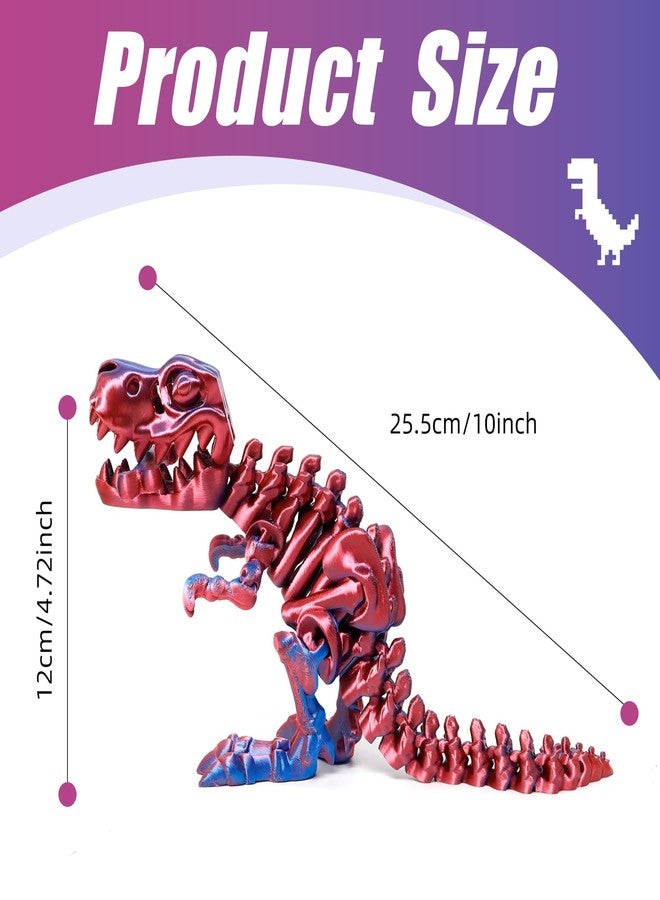 YOUNEEDFUL 2025 3D Printed Tyrannosaurus Rex, 3D Printed Model, Desktop pet Toy Gifts and Home Decorations,Large Size（10-inch） (Purple) - Image 4